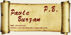 Pavle Burzan vizit kartica